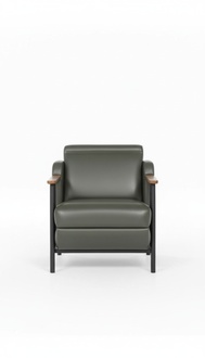 Design armchair upholstered chairs lounge solid stainless steel leather wood armchair new