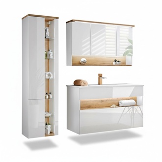 Design bathroom furniture bathroom 3-piece set set cabinet washbasin lighting