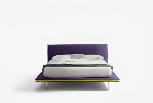 Design Bed 140x200cm Cushion Luxury Beds Double Hotel Sleeping Room Wood New