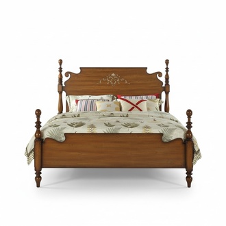 Bedroom Design 3pcs Bed 2x Nightstand American Luxury Bed Set Furniture