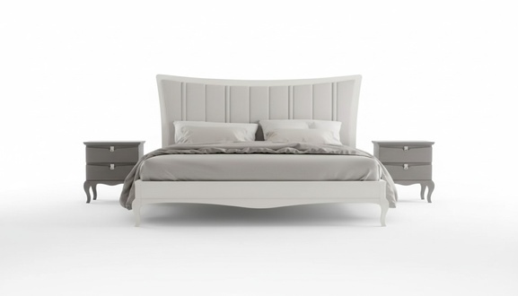 Design Bedroom 3-piece Bed 2x Bedside Tables Modern Luxury Beds Furniture