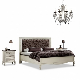 Design Bedroom 3 Piece Bed 2x Bedside Table Luxury Bed Set Furniture New