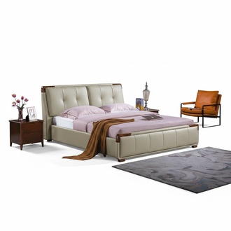 Design Bedroom 3pcs Set Bed Bedside Table Classic Luxury Bed Set Furniture