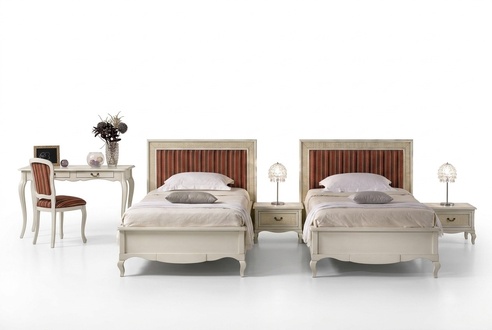 Design bedroom 6-part bedroom complete set bed bedside table secretary wood