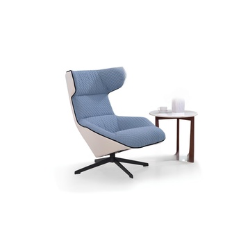 Design Blue Ears Luxury Armchair Lounge Club Relax Chair Upholstery Seat Leather New