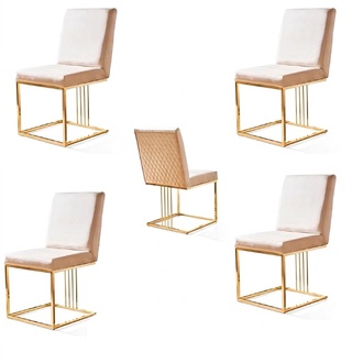 Design Chair Set 4x Armchair Textile Chairs Fabric Dining Room New Upholstery