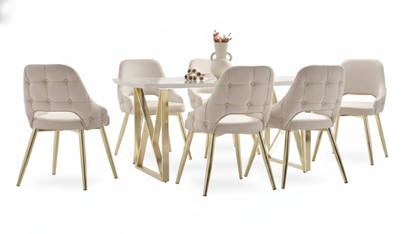 Design chair set dining chair group lounge table 7 pieces