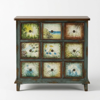 Design Chest of Drawers Wood Sideboard Modern Sideboard High Cabinet Colourful New