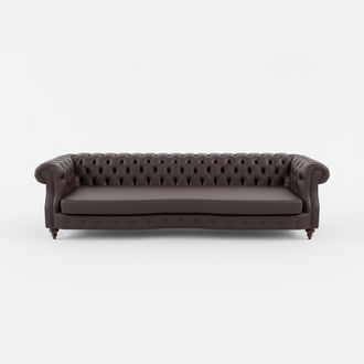 Chesterfield XXL Sofa 5-Seater 3 Metres Length Premium Faux Leather Brown Red New