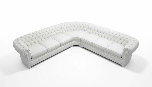 Corner Sofa L-Shaped Chesterfield Snow White Modern With Cushions New Living Room Corner Couch
