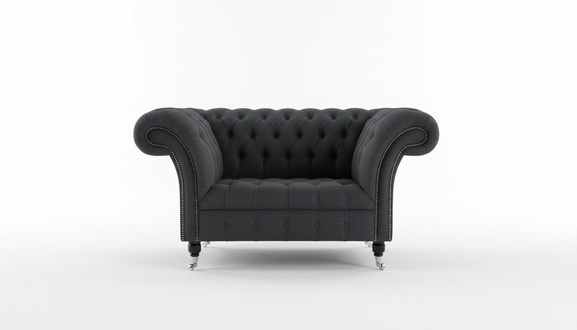 Design Chesterfield Fabric Couch Armchair Lounge Club 1.5 Seater Upholstery Sofas New