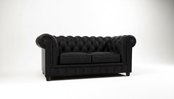 Design Chesterfield Sofa 2Seater Couch Upholstery Leather Sofas Living Room Two-Seater