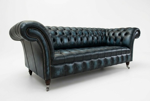 Design Chesterfield Sofa Set 3 Seater Leather Couch Upholstery Sofas