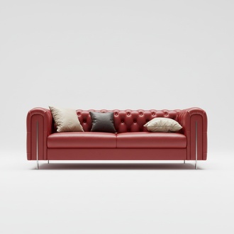 Design classic Chesterfield 3-seater couch leather textile sofas couches