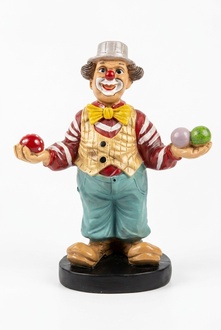 Colorful decor figure of a standing clown-juggler with balls 70cm