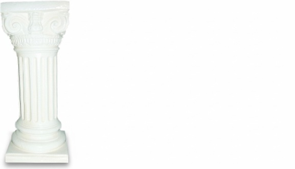 Decorative acrylic/stucco floor stand in antique roman composite column style, 25,5cm height, model - 1023