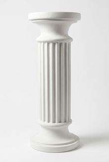 Full gloss white colored decor figure designed as an antique column 95cm