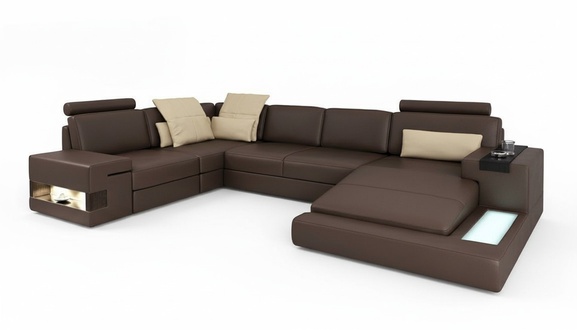 Design Corner Sofa U-form Bed Function Couch Textile Leather Sofas Sofa Bed Fabric New