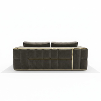 Design couch three-seater upholstered sofas fabric modern 3-seater couches velvet metal