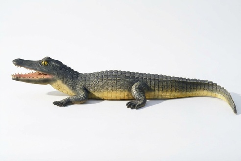 Design figurine of decorative baby crocodile sculpture for garden 210cm length