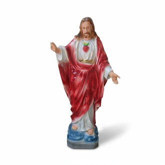 Decorative sculpture designed as a Jesus in red white dress figure 65cm N30