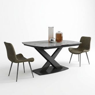 Design dining room group table + 2 chairs seat upholstery set tables reclining chair