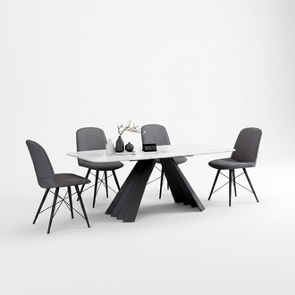 Design dining room group table + 4 chairs seat upholstery set tables recliner chair