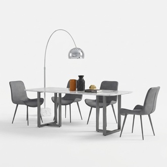Design dining room group table + 4 chairs seat upholstery set tables recliner chair