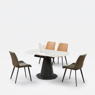 Design Dining Table Oval Table Dining Room Living Room Tables 150x90 Stainless Steel Furniture