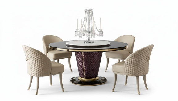 Design Dining Table Round Table 6 Chairs Dining Set Chair Group Wood