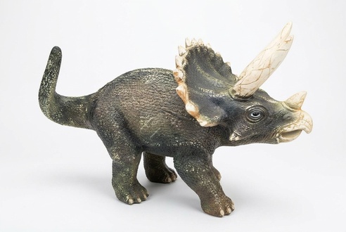 Decorative sculpture designed as Triceratops dino figure 100cm length