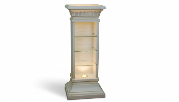 Design Display Case Shelf Glass Column Showcases Shelves CD Cabinet Lamp 6894 New