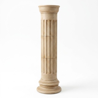 Design side columns in antique greek doric order style for glass shelves 130 cm height model - 1831