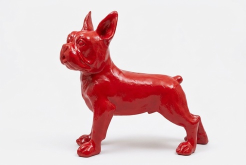 Full red painted decorative bulldog figure sculpture 183cm length C545