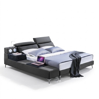 Design double bed leather bed beds bed leather upholstery bedroom marriage 180x200.