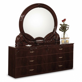 Empire style made of real wooden gloss chest of 6-sliding drawers, italian furniture
