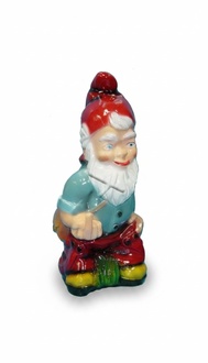 Decor colorful figure designed as a dwarf with a middle finger 76cm