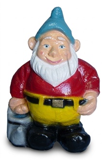 Decor figure designed as a gloss dwarf with a water can 80cm