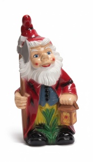 Decor figure designed as a colorful dwarf with an axe & a lamp 80cm