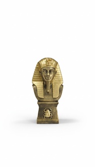 Egyptian tutankhamun with scarab carved sculpture stucco/acrylic deco-figure statue