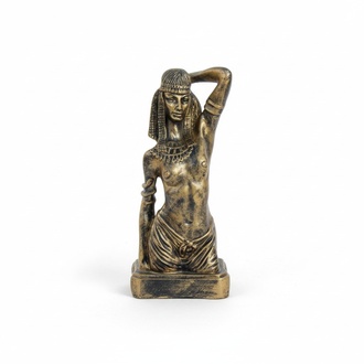 Semi naked bronze colored decor figure of an ancient egyptian servant 48cm