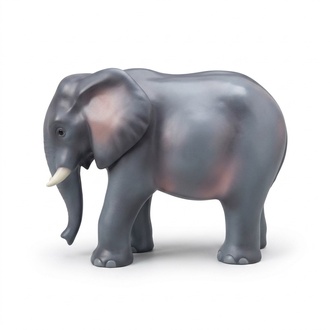 Gloss full black colored decorative garden sculpture designed as an elephant 60x76cm