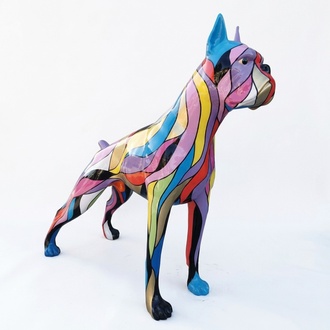 Decorative sculpture designed as multi-colored bulldog figure 173x190cm sizes