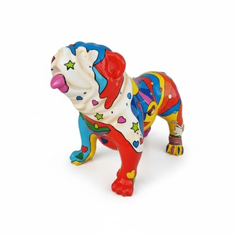 Decorative sculpture designed as a modern multicolored dog 72x90cm