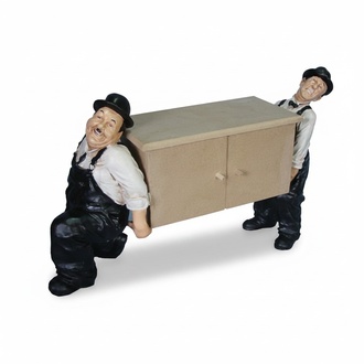 Deco gloss figure designed as an original colored flip & flap dragging a table 54x36cm
