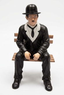 Bored flap sitting alone on a wooden bench decor figure 61cm