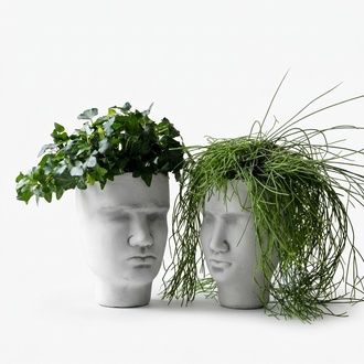 Design Flower Pot Top Planter Vessel Pots Figure Face Sculpture S204026