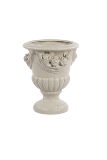 Antique style designer garden flower vase made of weather-resistant cement model - PETRA