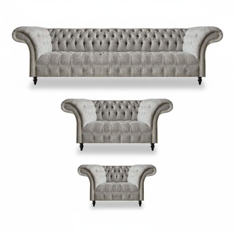 Design furniture set 3 pieces complete Chesterfield sofa set luxury living room