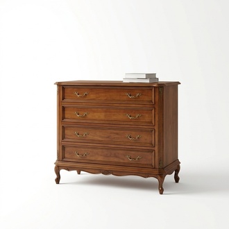 Design Furniture Style Baroque Small Dresser Brown Luxury Wood Italian Furniture New